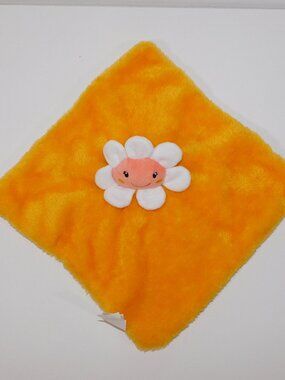 DTU INC White Yellow Orange Daisy Flower Plush Security blanket Baby Lovey Nunu